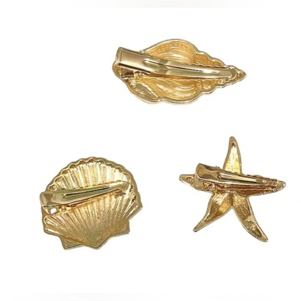 3pcs Gold Seashell Hair New💛💛 🐚